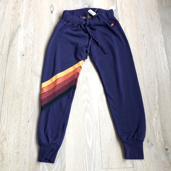 Aviator Nation Pants - NWT Aviator Nation Sweatpants Purple/Navy XS